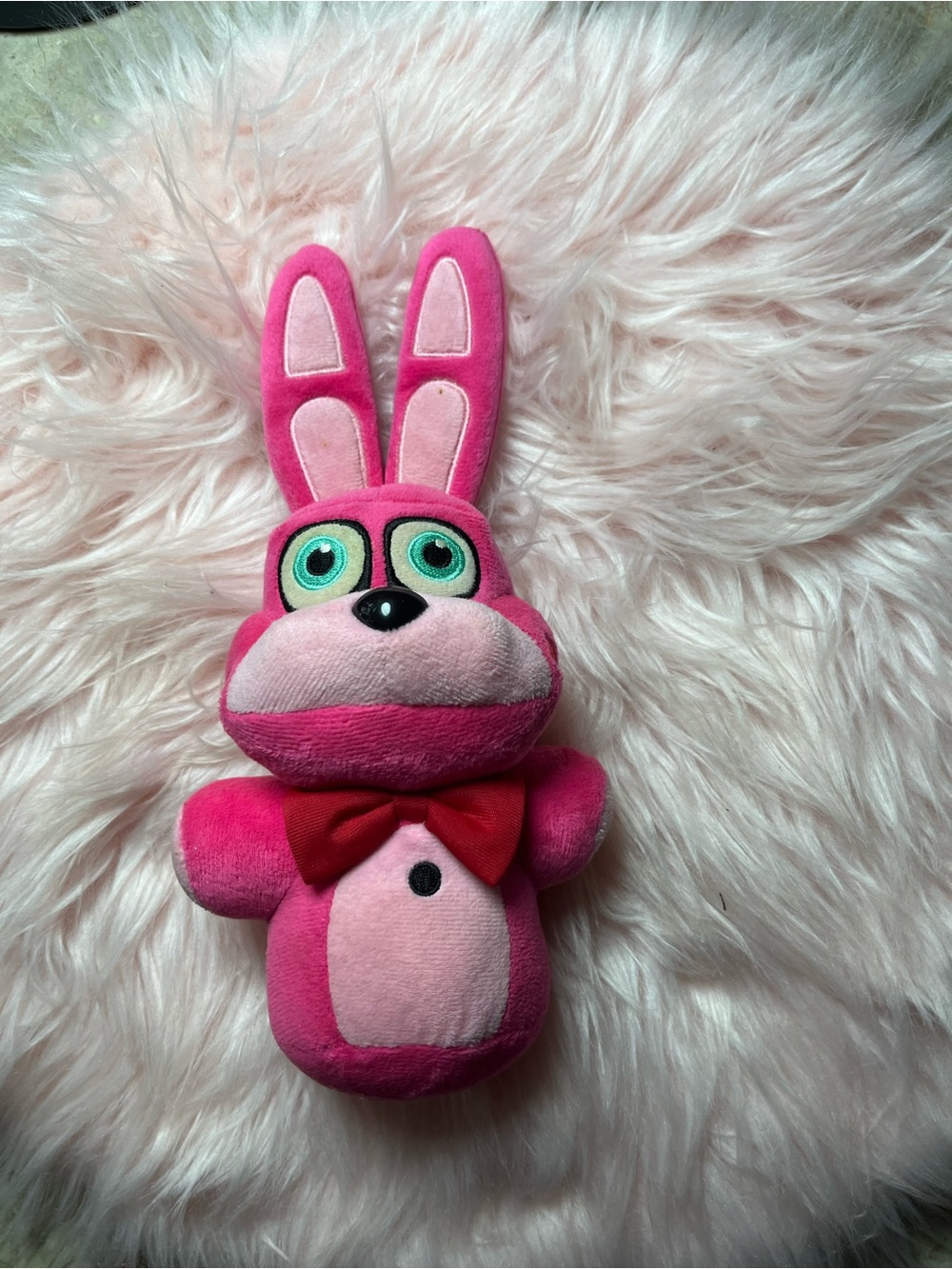 Bright Pink Bunny Plush with Red Bow - Kids Stuffed Animal